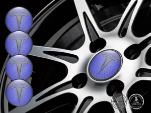 Tesla Style Autocollant Bombé Logos Roue Premium